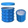 1 PCS Bac à Glaçon Ice Cube Maker Silicone Moules Seau à Glace 2 en 1 Bleu@H4