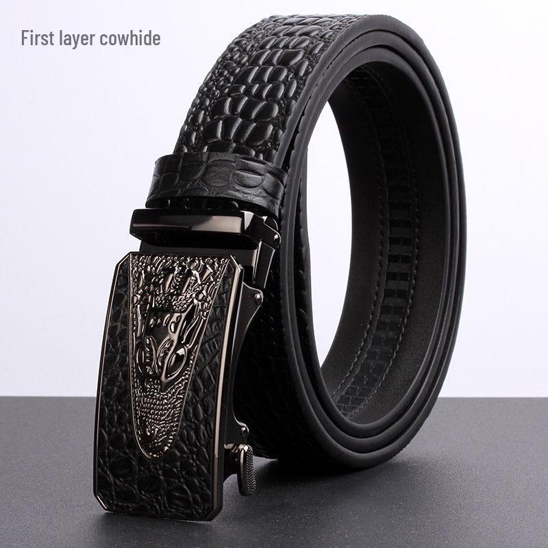 Men's Premium Crocodile Pattern Leather Automatic Belt