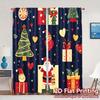 2pcs,Curtains Christmas Tree Santa Gift Stars Modern Modern Curtains Polyester Easy Install Curtains Gifts Perfect for Kitchen