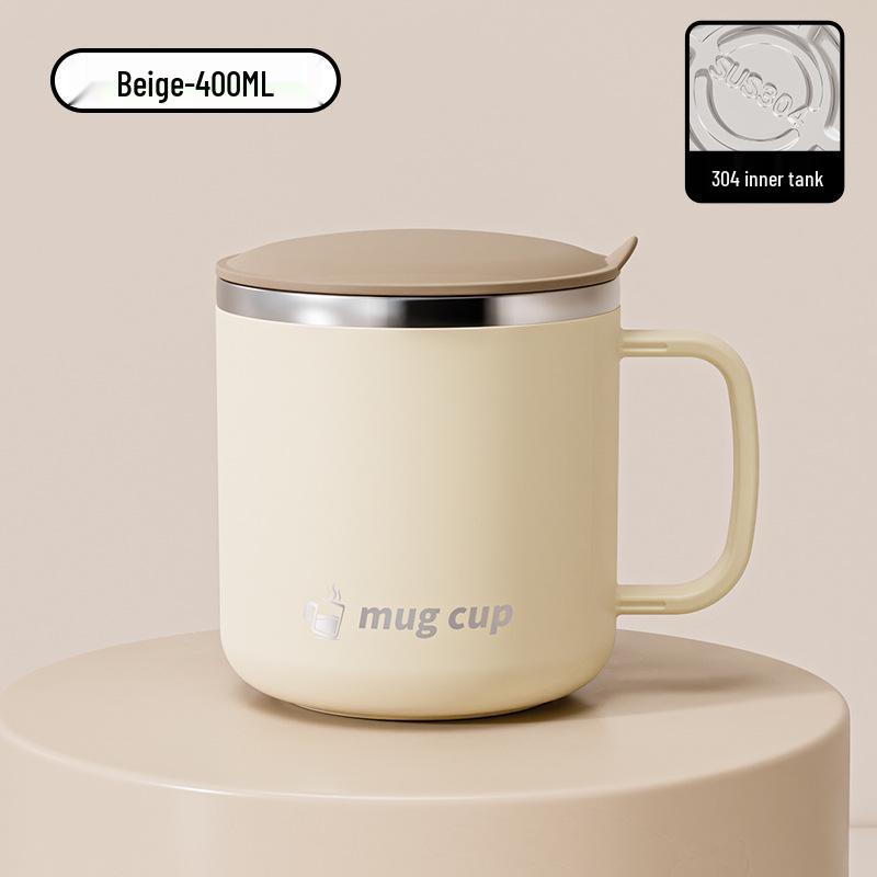 304 Stainless Steel Kids' Water Cup with Lid, Portable Double-Layer Insulated Anti-Scald Mug for Home or Office