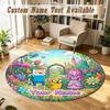 Round Rug Custom NameAdventure Time Pattern Non Slip Carpet Home Floor Decor