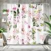 Spring Summer Floral Shower Curtain-Vibrant Flower Design, Machine Washable Suitable for Bathroom Decorative Shower Curtain