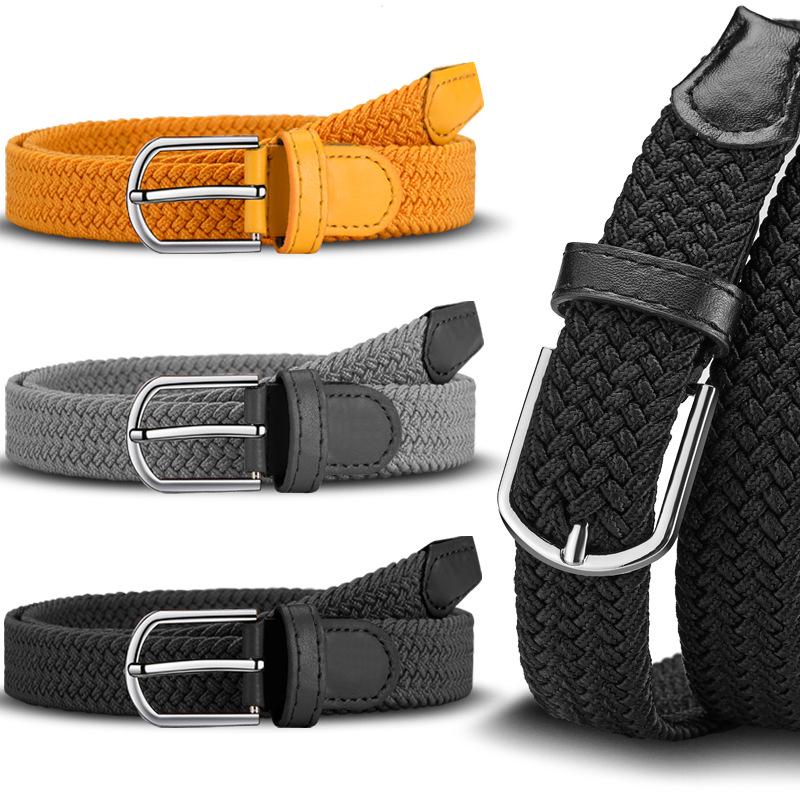 Unisex Elastic Stretch Canvas Belt - Korean Style Versatile Woven Waist Belt for Men and Women