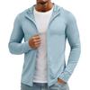 Men's Lightweight Sun Protection Zip Up Hoodie Jacket Outdoor Breathable Quick Dry Long Sleeve Coat for Cycling Fishing Hiking