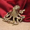 Miniature Octopus Figurine Retro Octopus Ornament Bronze Collectibles Statues Brass Octopus Figurine Offices Mini Statues Decor