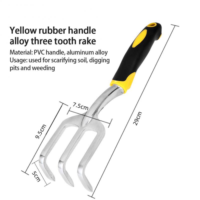 Bahçe Küreği Beş dişli Tırmık Küçük Kürek Çift Amaçlı Çapa Açık Alan Dikim Aksesuarları Siyah Kauçuk Saplı Alet Seti