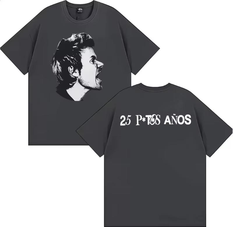 Vintage Washed Dani Martín 25th Anniversary Tour Pop Rock Printed Cotton T-shirt Men Women Tee Summer Casual Fashion Clothing Tops Streetwear