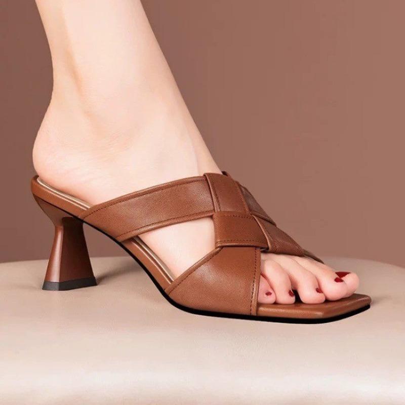 Mode Damenschuhe 2025 Hohe Qualität Offene Zehen Damen Hausschuhe Mode Outdoor Kleid Sommer Neu Bestseller Elegant Leichte Hohe Absätze