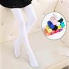 Children's Dance Practice White Velvet Tights - High Stretch 80D Base Layer Socks for Girls