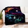 "Yin Yang Cosmic Harmony Wall Art Print"Blanket Flannel Throw Blanket for Sofa, Bed, Travel, Camping, Office