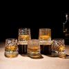 280ml Whiskeyglas Transparentes Verkostungsglas Cocktail-Trinkgläser Drehbarer Tumbler Kristallglasbecher Hausbar Glaswaren
