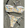 Dame Sexet Printet Udskåret Halter Split Bikini Badetøj Til Strand Svømning