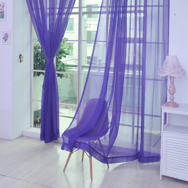 Colorful Floral Tulle Door Window Curtain Sheer Valances Scarf Curtain