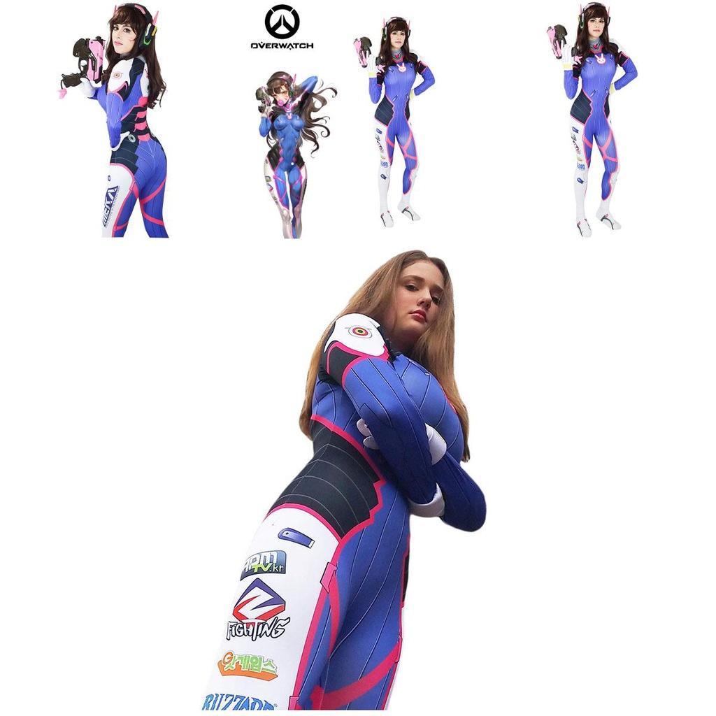 Overwatch D.va Cosplay Kostüm Overall Für Damen Premium-Polyester-Material Für Komfort Und Haltbarkeit