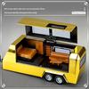 1:32 Tesla Cybertruck Camper Gold-Color Set - Pull-Back & Sound/Light Alloy Model, Collector‘s Showpiece