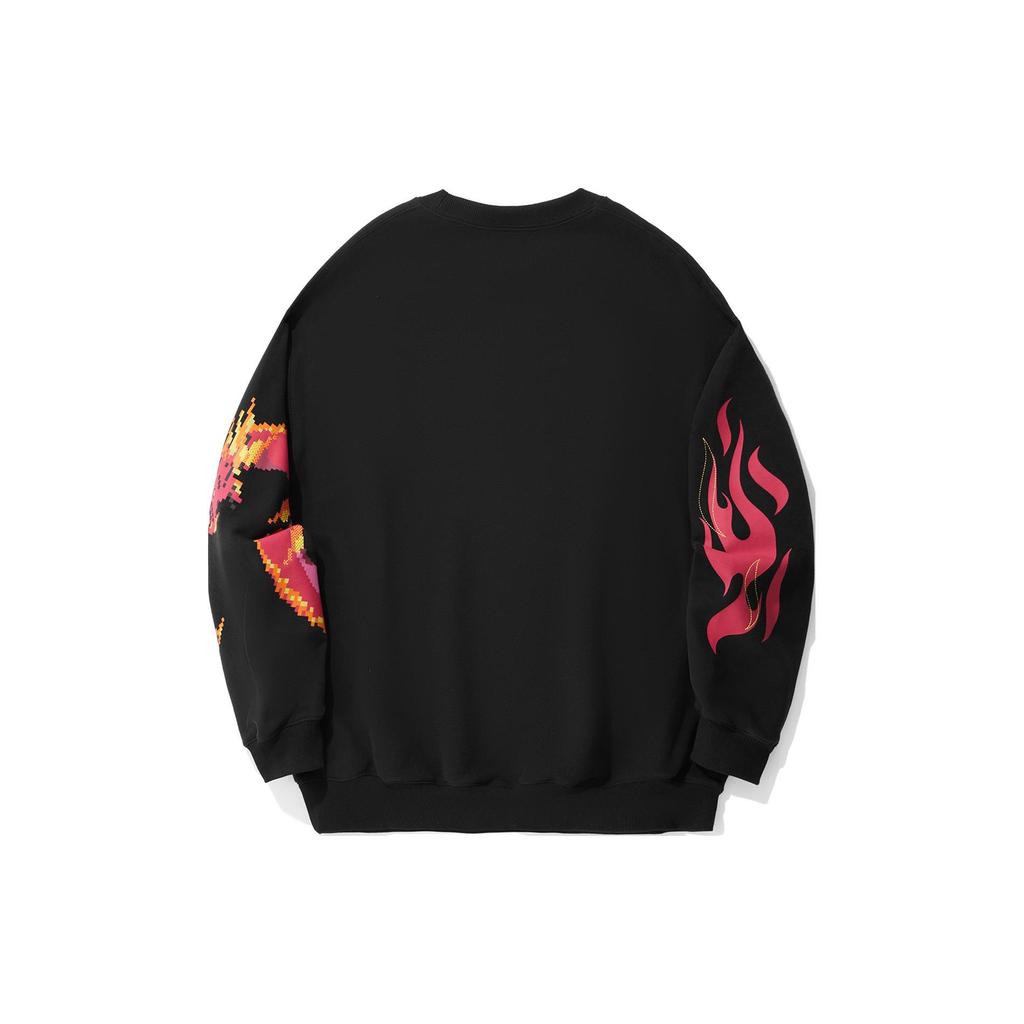 Li Ning Sweatshirts Men's Black Crew Neck Moderate Regular AWDU333-2