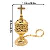Vintage Metal Cross Incense Burner Indoor Sandalwood Burner Hollow Charcoal Incense Burner Ornament Home Church Decoration