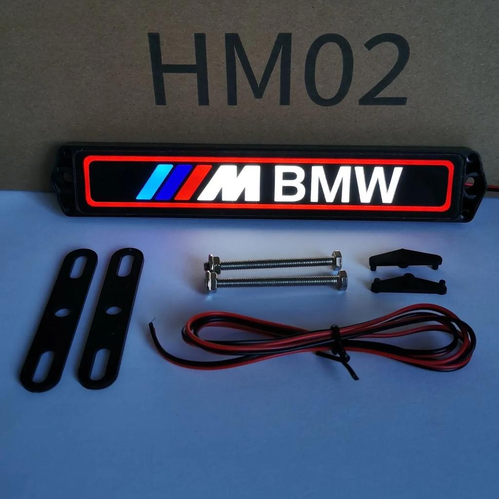 Automotive front grille mesh badge is suitable for BMW M logo 1 2 3 5 7 series LED refitting X1 X3 X5 front grille badge. xkzh98