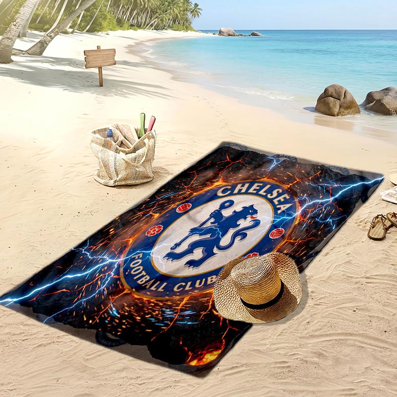 Chelsea FC Printed Beach Towel Quick Dry Soft TowelPortable Large Rectangular Beach Blanket for Travel Swimming Pool
