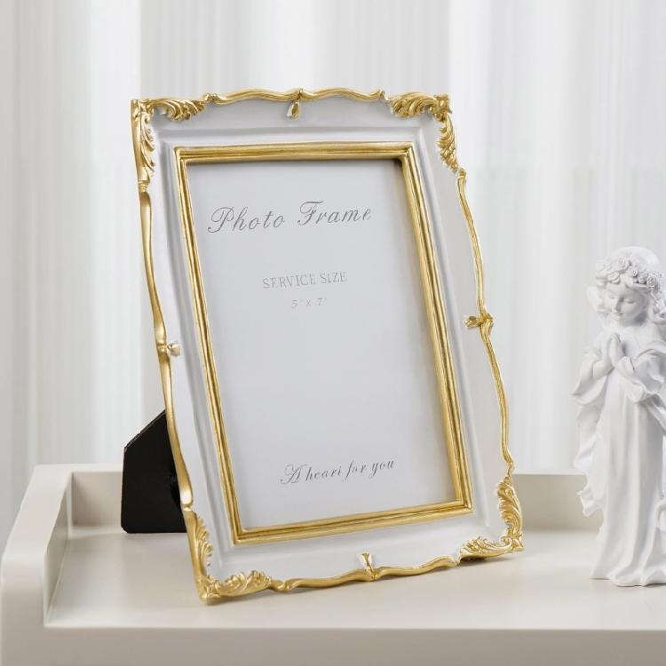 Antique Ornate Photo Frame with Floral Relief Vintage Picture Frame Wall and Tabletop Display for Home Decors Art Gallery