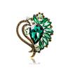 Temperament jewelry fashion personality heart crystal glass brooch high-end corsage women's clothing accessories pin