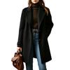 Cappotto in Lana Casual Retro da Donna di Media Lunghezza con Collo a Revers per l'Uso Quotidiano Invernale