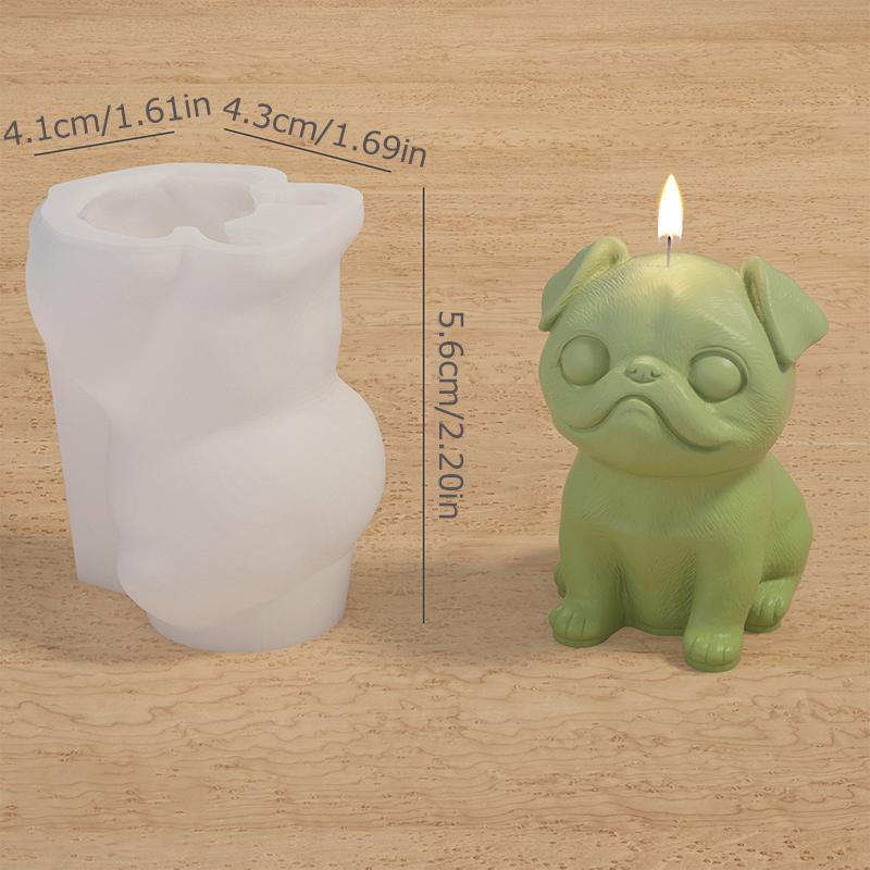 1PC Cute Ice Cube Mould 3D Poodle Puppy Candle Silicone Mold Dogs Scented Soap Resin Plaster