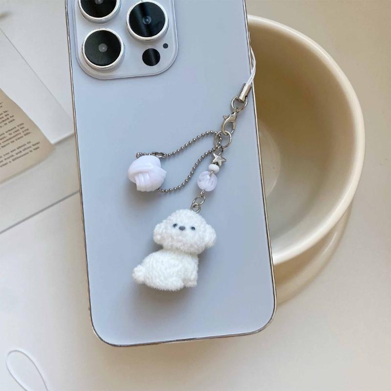Stylish Dog Phone Chain Bag Hainging Ornament Dog Pendant Suitable for School Office Travel and Daily Decoration