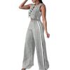 2025 Europe and America Cross-border Foreign Trade New Fashion Women's Pocketless Sleeveless Nine-Point Pants Set