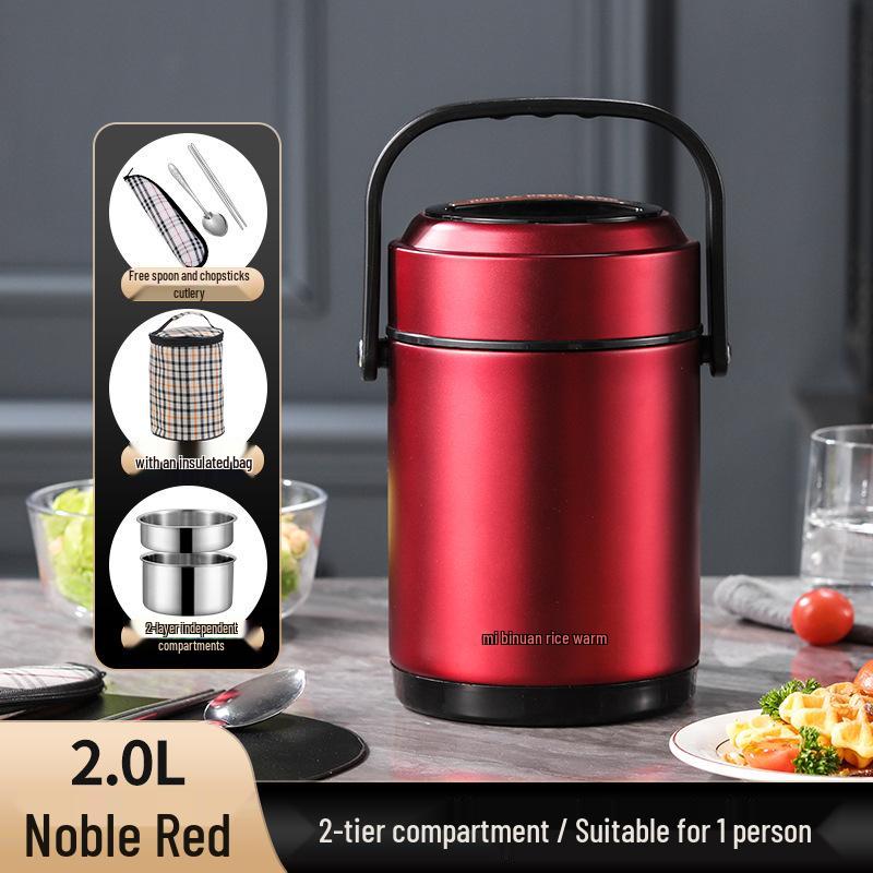 Winter Stainless Steel Insulated Multi-layer Lunch Box - Portable, Large Capacity, Keeps Food Hot for 24 Hours, Perfect for Home or Office.
