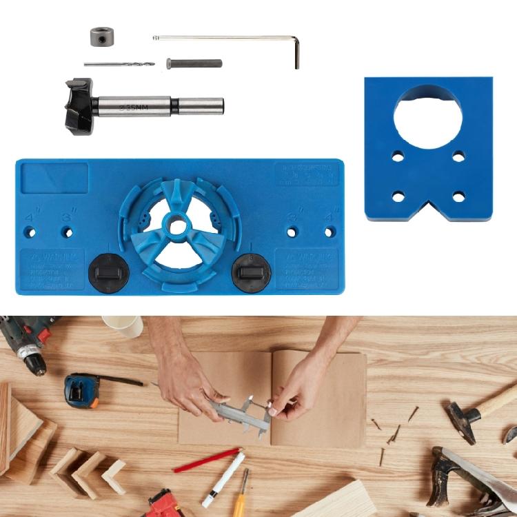 Professional 35mm Hinge Template Set and Small Blue Lock Hole Locator User friendly