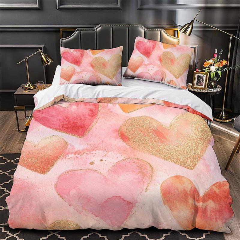 

Неоновый Градиентный Переход Любовь Цифровая Печать Постельное Белье Набор из Двух Трех Предметов EU single 135*200