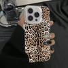 Luxury leopard print Electroplate Silver IMD Phone Case For iPhone 16 15 14 11 12 13 Pro Max Plus 7 8 Plus X XR XS Hard Cover