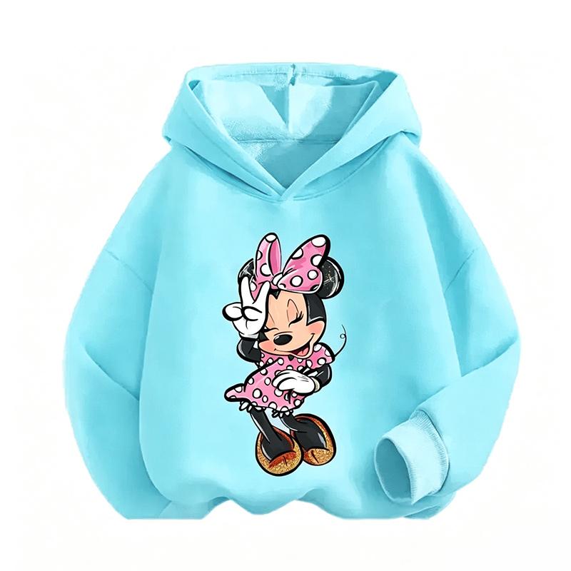 Children's Kawaii Mousee Minnieee Hoodie Girls Top Vacation Fashion Trip Kids' Clothing Toddled Girls