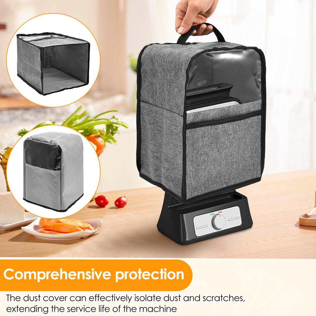 Waffle Maker Dust Cover Oxford Fabric Waterproof Waffle Machine Protector with Visual Window and Pocket Kitchen Appliance Cover