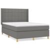 Exclusive House - Slatted Bed Base with Mattress Dark Grey 140x200cm Fabric