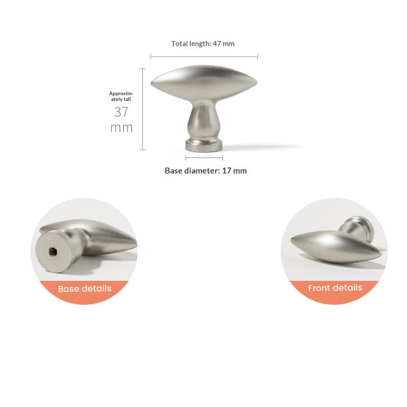 Zinc Alloy Single Hole Cabinet Knob Simple Oval Drawer Knob Matte Furniture Pull Handle For Wardrobe Cupboard Drawers Upgrade