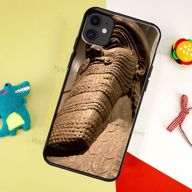 Lamassu Assyrian Mesopotamian Fall Für iPhone 13 11 14 Pro Max 12 mini 6S 7 8 Plus X XR XS Max SE 2020 Weiche TPU Coque