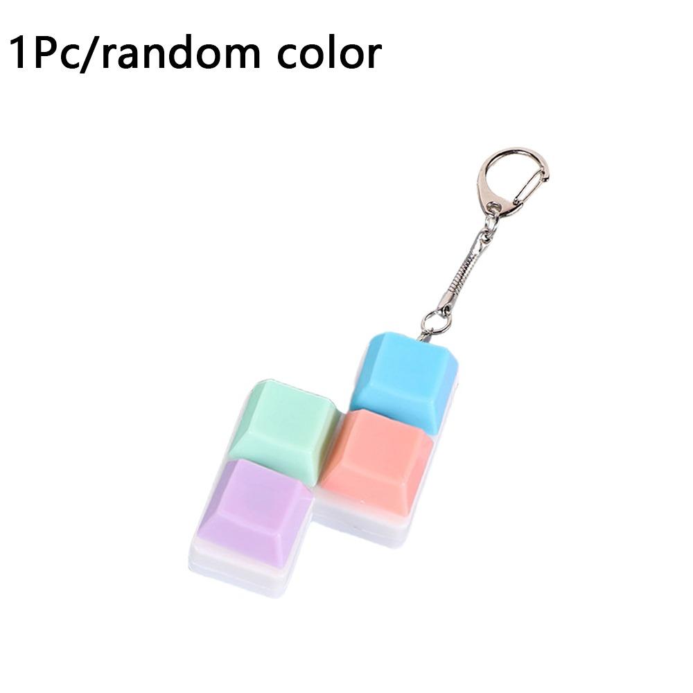 4 Keys Fidget Keychain Keycap Clicker Toy Pendant Creatve Pinch Toy  for Adult