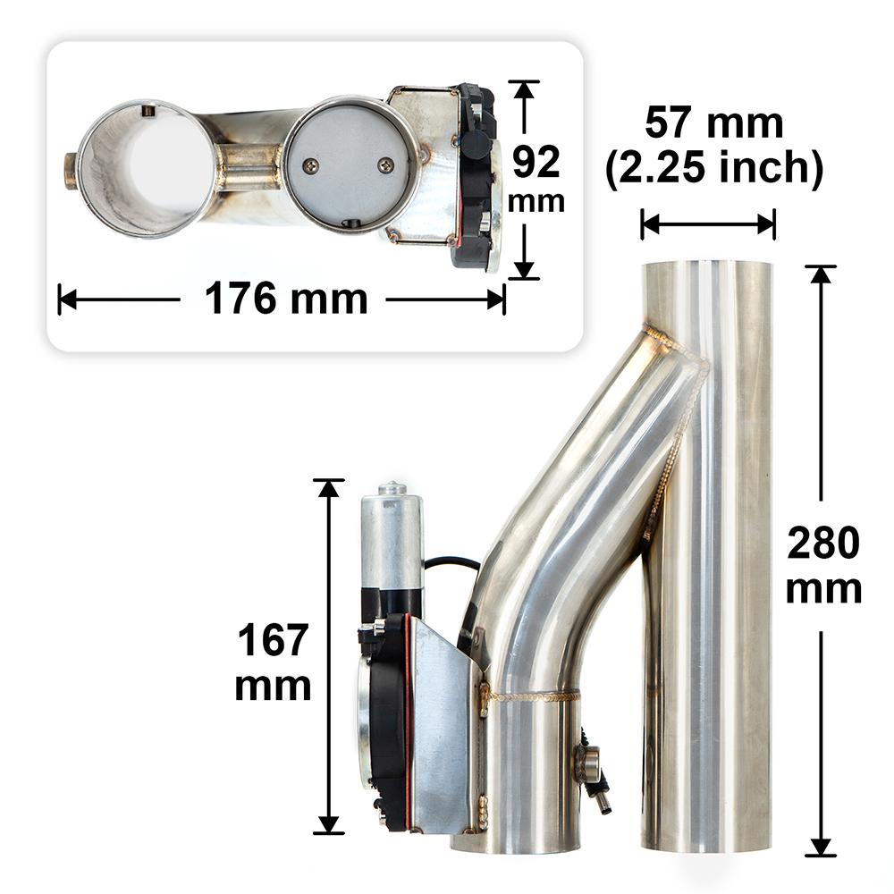 2 2.25 2.5 2.75 3 inch SS304 Heade Y Pipe cutout Electric Exhaust cutout Catback Down Pipe exhaust bypass valve remote button