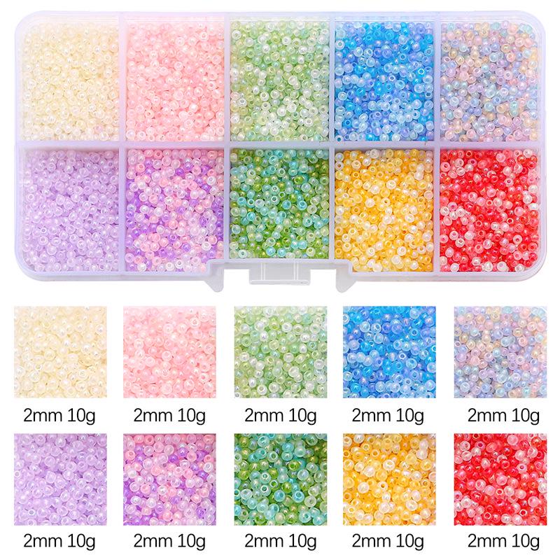 8/10/12/15 Grid Box: Seed Beads, Sequins, Imitation Pearls for DIY Necklaces & Phone Chains