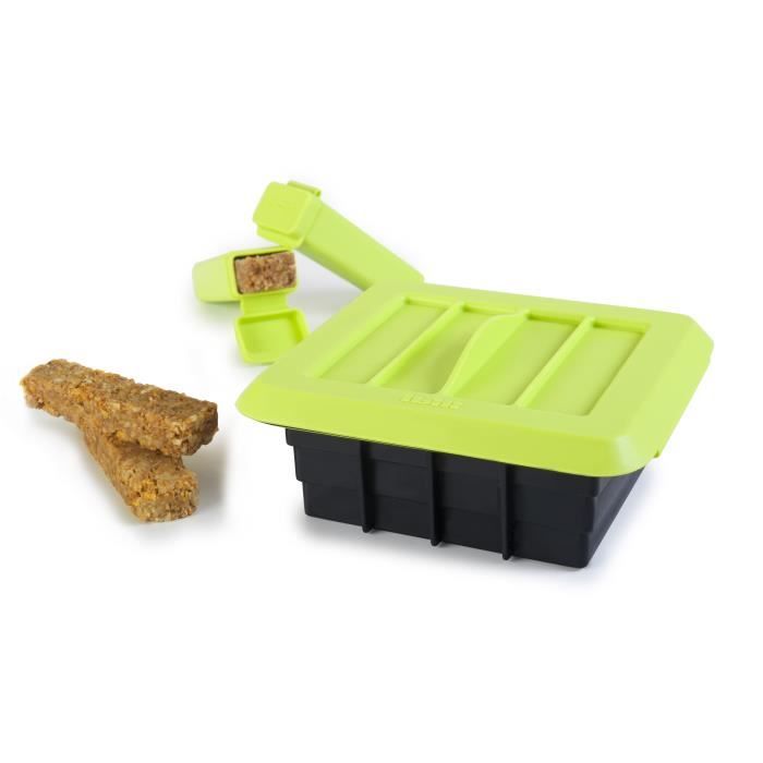 Ibili 747001 Kit per 12 Barrette Energetiche Artigianali Silicone Nero/Verde 15 x 7 x 7 cm 6 Pezzi