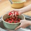 1Pcs Kitchen Plastic Draining Basket Double-Layer Rotatable Multifunctional Vegetable Fruit Washing Storage Basket Nordic Purple