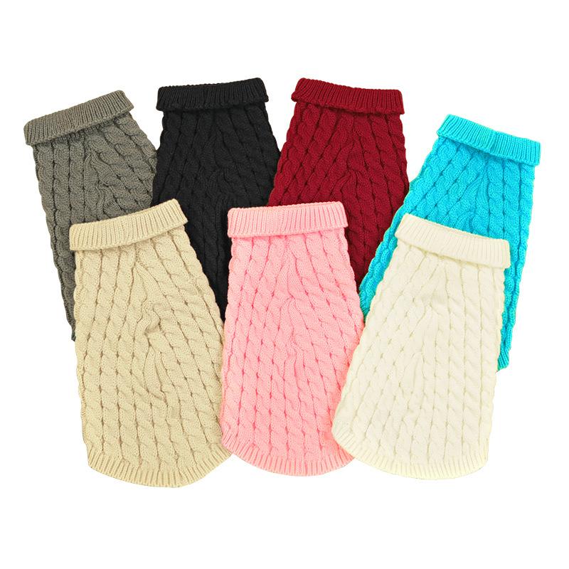 Winter Warm Knitted Dog Sweater Turtleneck Pet Vest Soft Coat for Small Medium Dogs Chihuahua Yorkie Teddy