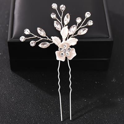 Kristall Blume Blatt Haarnadel Strass Braut Hochzeit Haarnadel Clip Für Frauen Braut Braut Hochzeit Haarschmuck Schmucknadel