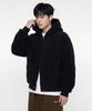 Agod Reversible Heavy Fleece Boa Hooded Zip-Up [Black]