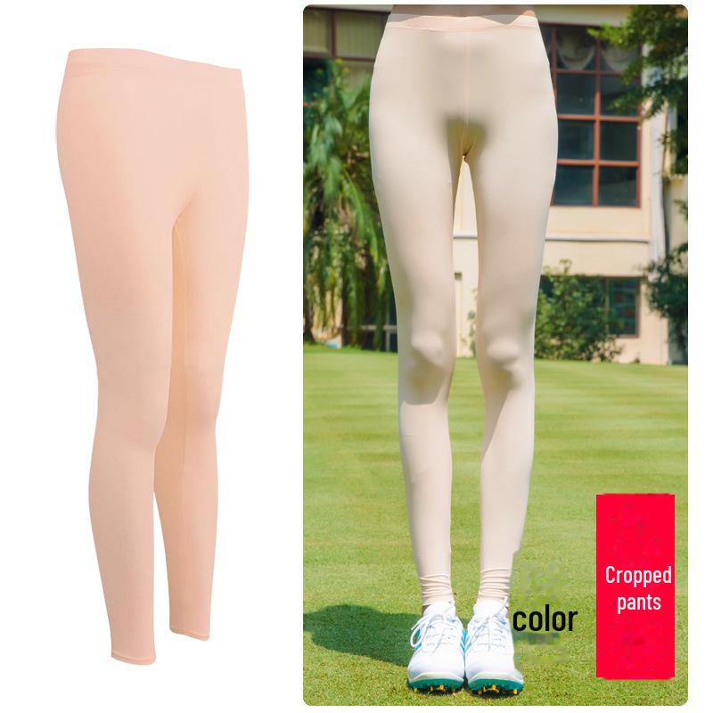 TYGJ Dámské golfové legíny s ochranou proti slunci - Letní prodyšné ledové hedvábí, nášlapné kalhoty