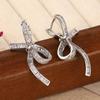 Light Luxury Bow Earrings Women's Zircon Ear Earrings Three-dimensional Design Advanced Sense Versatile Commuter Niche Stud Earrings Summer