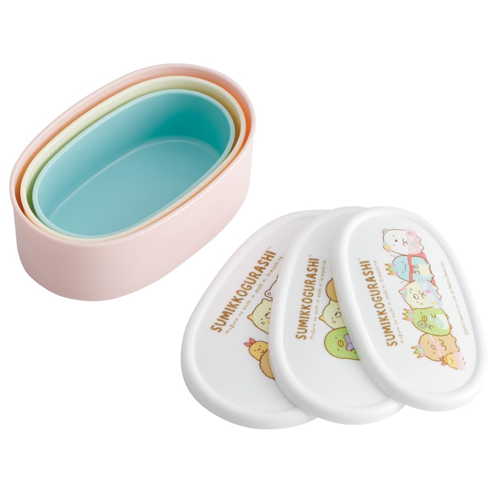 Skater Lunch Sealable Storage Set of 3 Medium Small Sumikko Gurashi Made in Box, Container, Container, (Large 400ml, 280ml, 180ml), Mole's House,