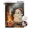 DIY Frameless Pearl Painting Kit Cute Spirit Roasting Marshmallow Pattern 3D Shiny Bead Art Canvas Relaxing Creative Craft Gift Home Decor